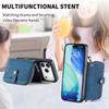 For iPhone 17 Pro PU Leather Phone Back Cover with Zipper Card Holder and Long Strap