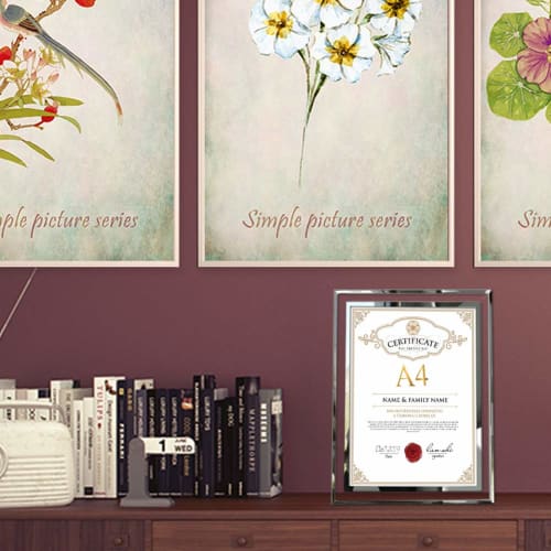 A4 Photo Frame, Glass, Stylish, Picture Frame, Certificate, Photo Stand, Gift, Display Only