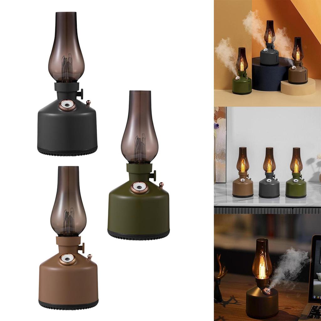 Vintage Oil Lamp Humidifier Retro Classic Night Light for Bedroom Home