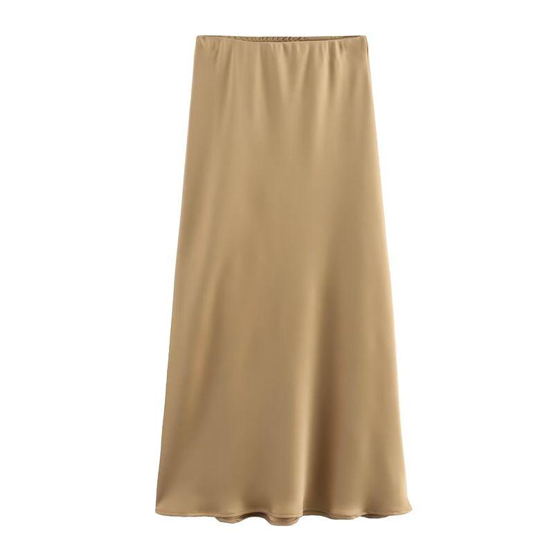 Fashion Kaslead Women's Silk Satin Skirt
