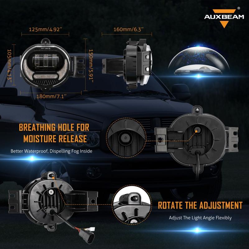 2 Pcs Car LED Fog Light Turn Signal Lamp Daily Running Lights For Dodge Ram 1500 2002-2008 Dodge Ram 2500/3500