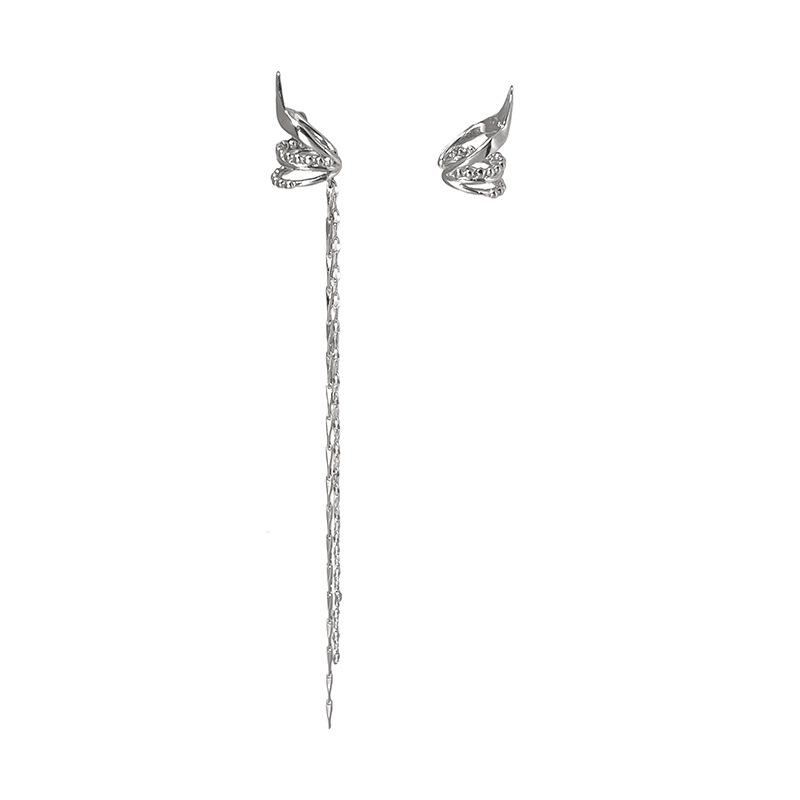 Elegante Quasten Elfenohrmanschetten: Kein Piercing, Mehrlagiges Perlen- und Kettendesign