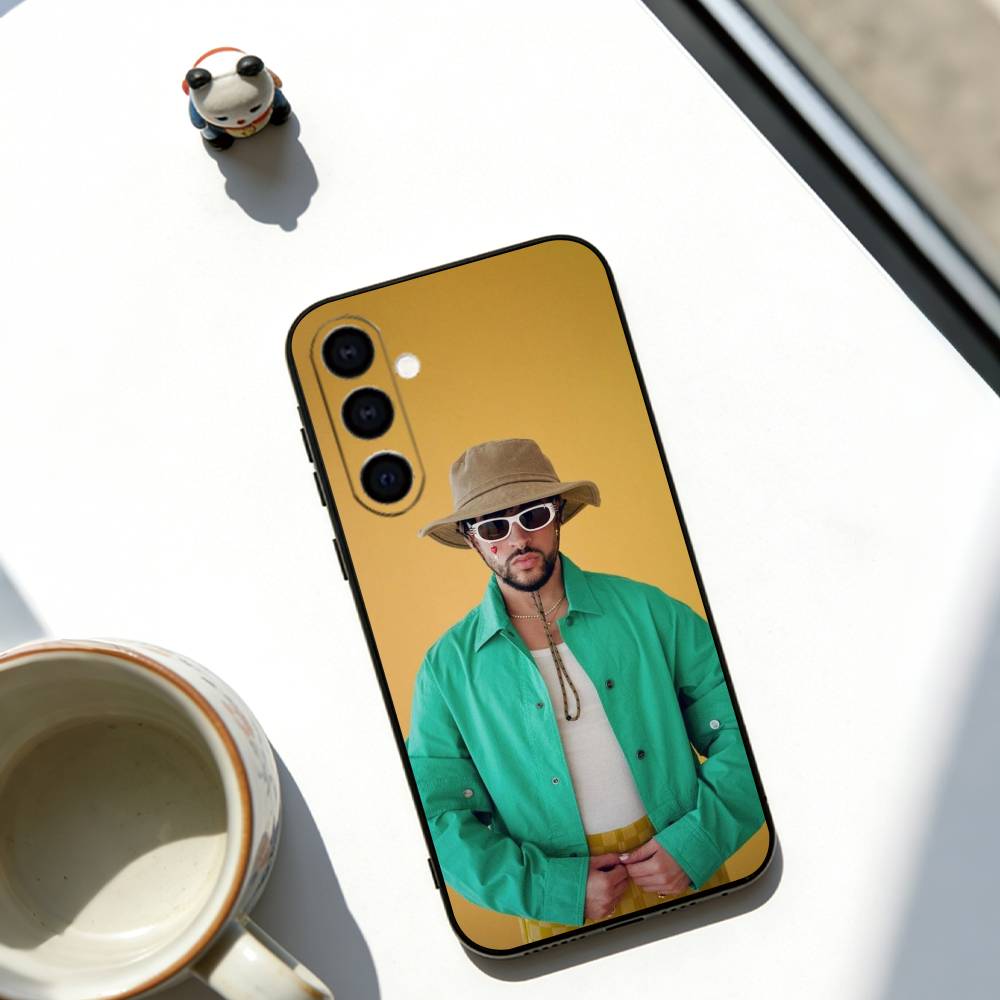 Bad Bunny Phone Case For Samsung Galaxy A73,A72,A71,A70,A53,A52,A51,Others Soft Black Cover