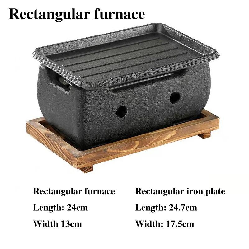 Japanese charcoal grill Aluminum alloy tea cooker Small oven Korean style cast iron barbecue dish portable grill korean bbq