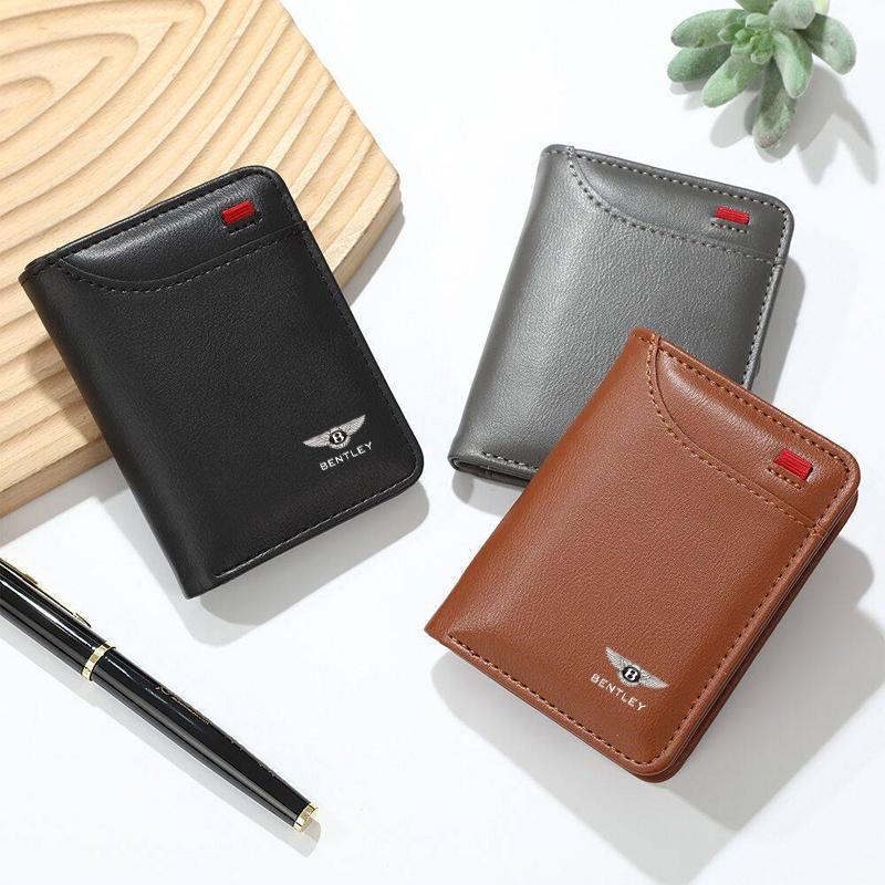 Car Emblems Soft Portable Small Wallet Holder  for New Bentley Flying Spur Continental GT Bentayga Mulsanne Auto Accessories