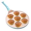 7-Hole Design Egg Frying Pan Black Beige Pink Blue Red Crepe Pan  Breakfast Cooking