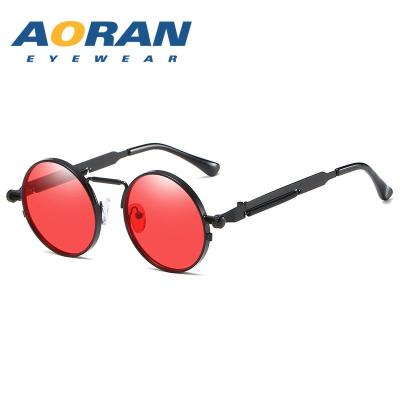 

Women s European and American Punk Sunglasses6634Men s retro metal spring-leg sunglasses, fashionable Black frame with transluc