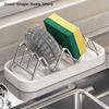 W-Shaped Taco Holder Sink Countertop Stainless Steel W-Shaped Soap Holder Space Saving Non-slip Soap Storage Rack Drain Tray