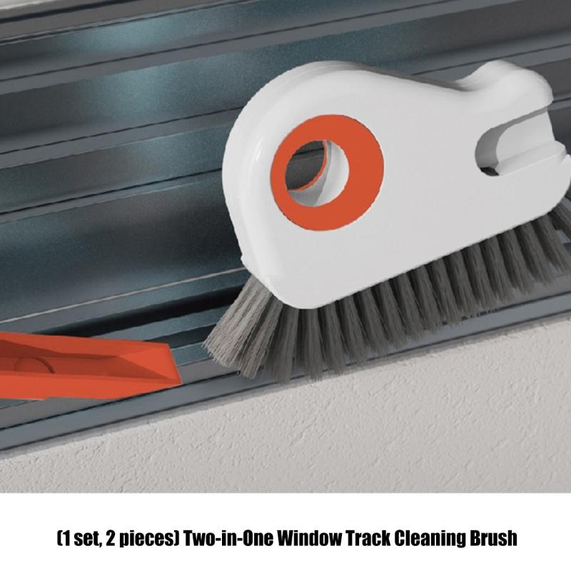Window Track Cleaner Brush Set For Deep Cleaning Hard To Reach Area With Ergonomic Handle