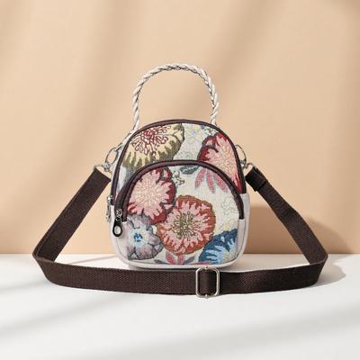 Bestickte Tasche, Damen Retro Ethno-Stil Tasche, Hand-Crossbody Kleine Tasche mit großer Kapazität, Reise-Ein-Schulter-Tasche