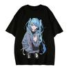 2025 New Japanese Anime Cute MIKU Summer Women's T-shirt Street Fashion Casual Style Short-sleeved Women's T-shirt Y2k Top