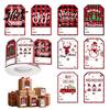 Festive Stationery Supplies Christmas Thank You Stickers, Red And Black Plaid Print Decorative Labels, Retro Style Stickers with Writing Space