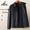 Men's Top Layer Cowhide Leather Jacket with Silk Lining