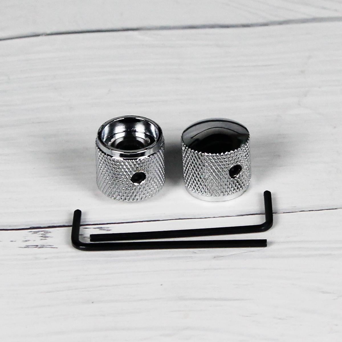 

FLEOR 2PCS Metal Dome Knobs Electric Bass Guitar Knobs and Wrench Potentiometer Caps 6mm