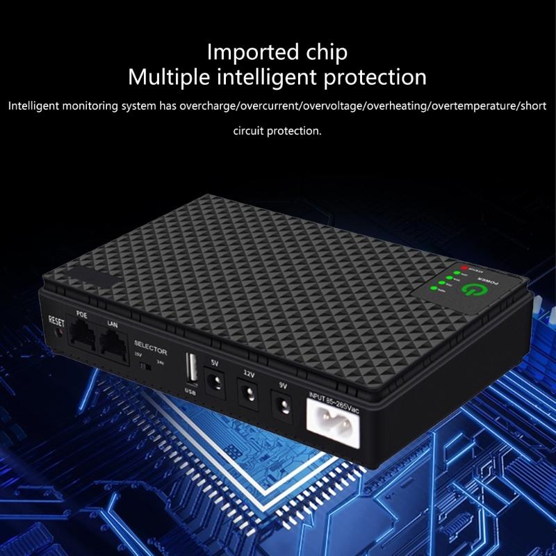 Small UPS Uninterruptible Power Source for Home Office Networking Devices Power SupplyEasy Installation  10400mah/8800mah