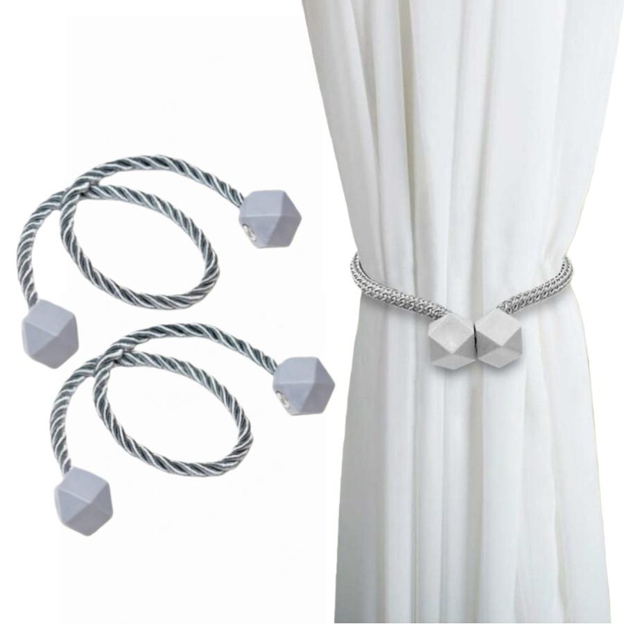 

2/4pcs Curtain Tiebacks with Strong Magnet Thick Rope Design Bedroom Living Room Kitchen Durable for Office, Home Decoration