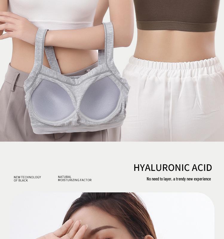 Camisole de Yoga Acolchoada Costas Nuas Uma Alça Feminina: Biquíni Tomara-que-caia Estilo Verão Anti-Exposição