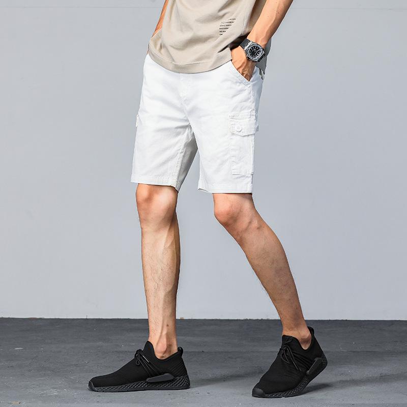 Summer New Loose Straight Leg Men'S Workwear Five Quarter Pants Breathable Men'S Shorts Youth Multi Pocket Shorts