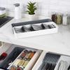Expandable Drawer Organizer Tray Adjustable Cutlery Storage Box with Multiple Compartments for Forks Knives Spoons Chopsticks Kitchen Utensil Holder