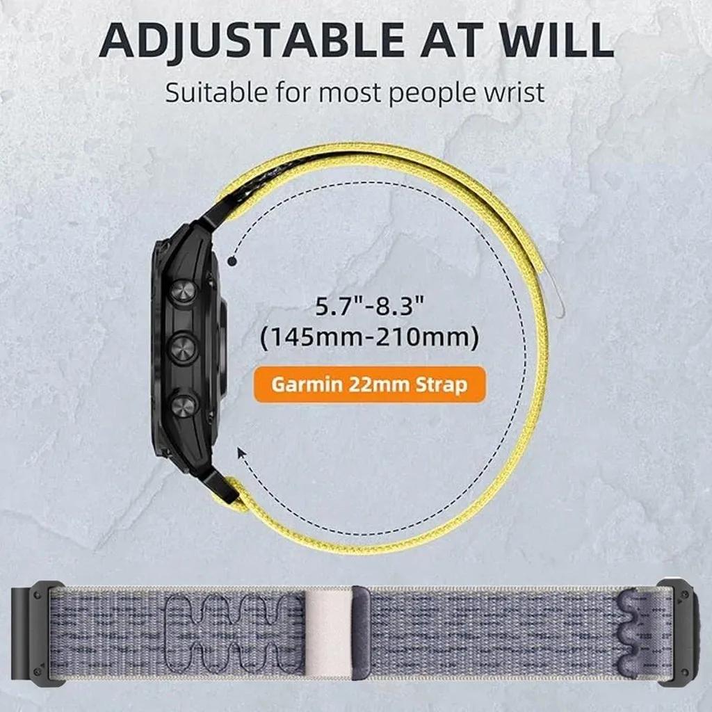 22 26mm Nylon Strap for Garmin Fenix 8 41MM/57MM 7 7X Pro 6 5 Watchband for Enduro3 2 Fenix 5 5X 6 6XPro 51mm Quickfit Bracelet
