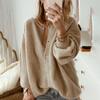 Women's Plus Size Striped Cardigan Button Front Round Neck Knit Sweater for Casual Daily Wear