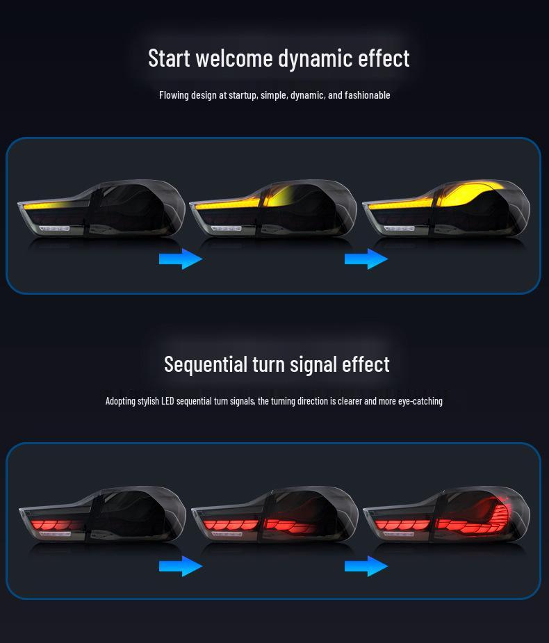BMW 4 Series M4 Dragon Scale LED Tail Lights with Flowing Turn Signals (2014-2020)