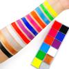 Halloween Party Waterproof Vegan Face Oil Neon Painting Kit Professional Body Makeup 12 Colors Tattoo Face Body Paint