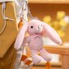 Bow Tie Lovely Plush Bunny Keychain Soft Fluffy Rabbit Stuffed Animal  Gift Giving