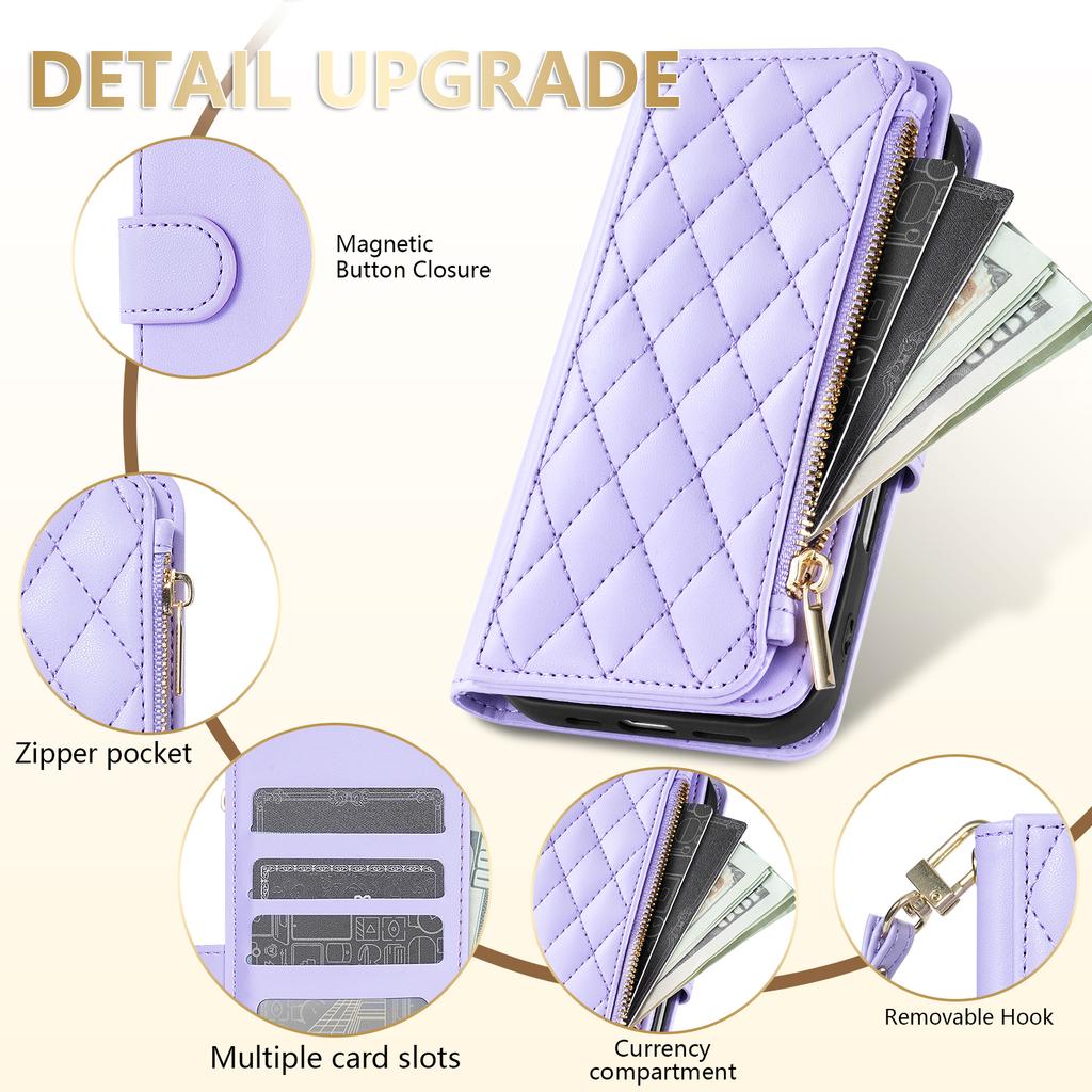 Wallet Small Fragrance Zipper Card Slot Stand Magnetic Flip Leather Case For Xiaomi Redmi Note 13 Pro Plus 12S 12 11 11S Cover