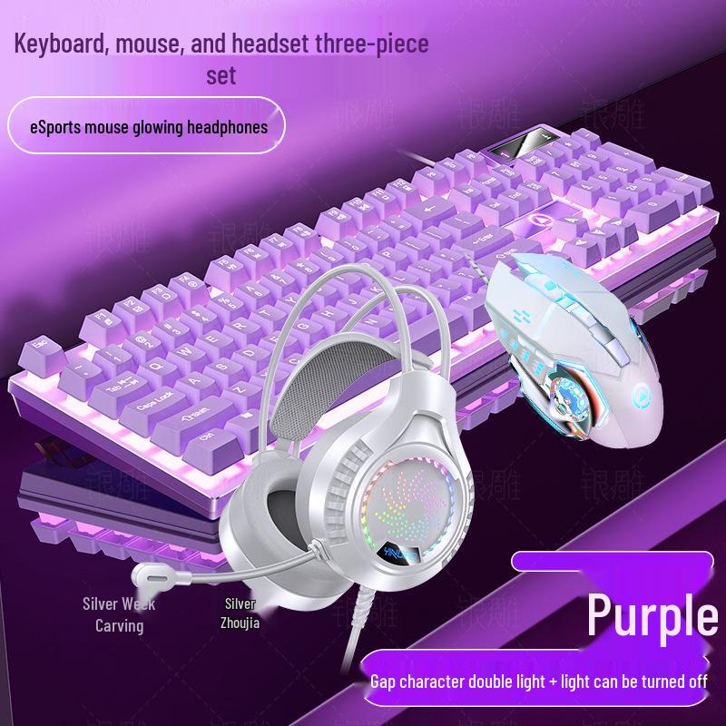 Silberne Skulptur K500 USB-Kabeltastatur & Geräuscharmes Gaming-Maus-Set