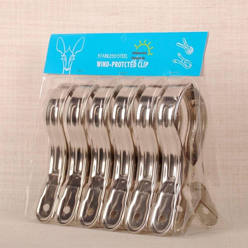Stainless Steel Flat-Mouth Clothes Clips