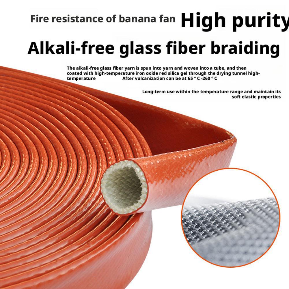 Tubo de Fibra de Vidrio con Recubrimiento de Silicona, Aislamiento Térmico, Escudo Térmico, Protección contra el Fuego, Armadura Térmica, Tubo Engrosado, Tubo con Funda Ignífuga