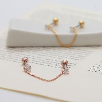 Mode Piercing Kubisch Zwei-Pin 3-teiliges Set, Wählen Sie 1, Einseitiger Verkauf
