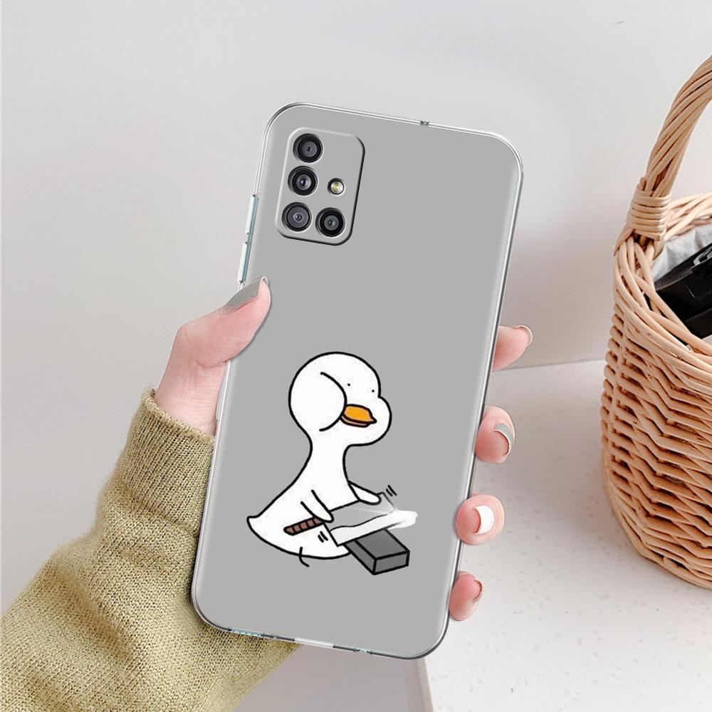 Case For Samsung A15 A13 A35 A55 A51 A71 A41 A31 A21S A05 A17 A23 A25 A33 A53 A73 5G A07 4G Cover Funny Cute Duck Fashion Couple