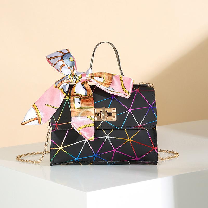 Bag Women's New Fashionable Women's Messenger Bag, Fashionable and Simple Silk Scarf Chain, One Shoulder Handbag.