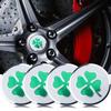 4pcs 56Mm Car Wheel Hub Stickers with Four-Leaf Clover Emblem for All Cars