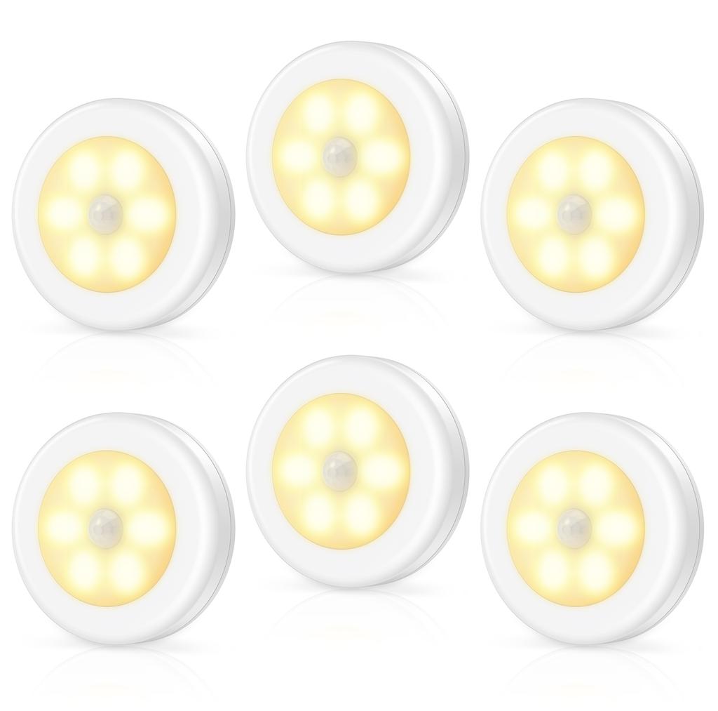 AMIR Upgraded Motion Sensor Light Cordless Battery-Powered LED Night Light Stair Lights Wall Lights for Hallway Bedroom Kitchen