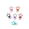 Colorful Zinc Alloy Star Keychain with Candy Color Spring Buckle Pendant - DIY Jewelry Accessory