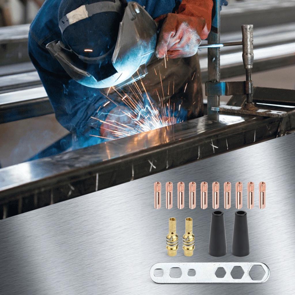 Copper Welding Tips Flux Core Gasless Nozzle Easy Installation Components For 15AK Welding Torches 15AK Welding Accessory Kit