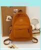 Nylon Casual Backpack For Women With Alphabet Decoration And Solid Color Design For Daily Use