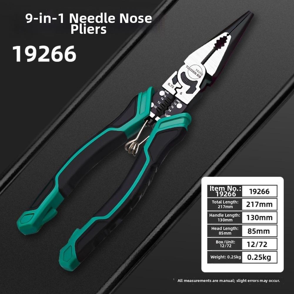 Heavy Duty Universal Diagonal Pliers 9 Inch High Leverage Universal Wire Cutters Multifunctional Long Nose