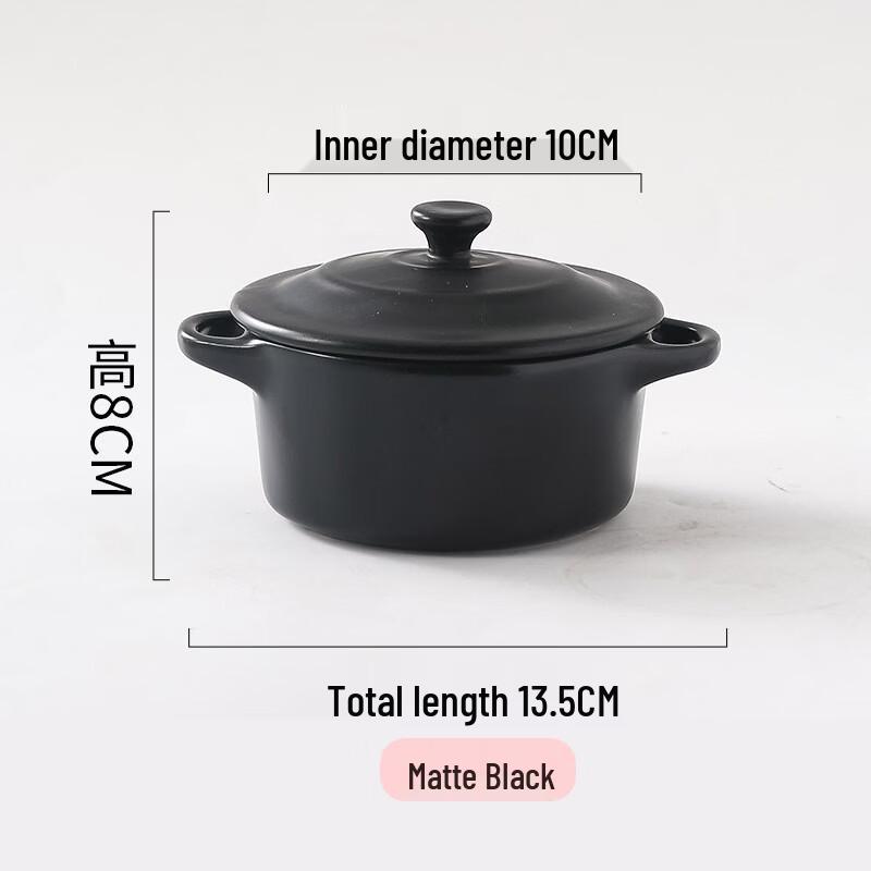 

Zhi Shi Ceramic Double-Handle Stew Pot with Lid