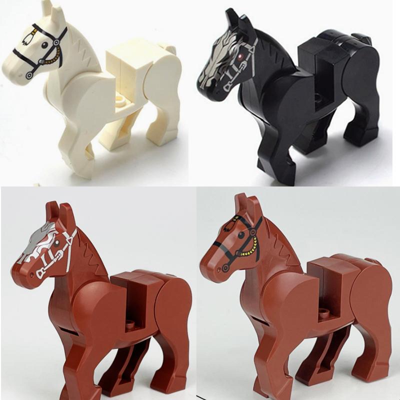 MOC Zoo Animals Building Blocks African Elephant Camel Deer Wolf Crocodile Tiger Lion Sheep Warhorse Mini Brick Kid Toy Gift S06