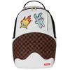 Shark Mouth Checkerboard American Street PVC Backpack Unisex Backpack White W1115714
