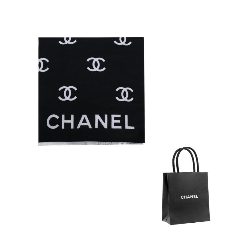 

CHANEL Brand Logo Cotton Wool Shawl Unisex Couple Style Black/Purple/Gray чорний