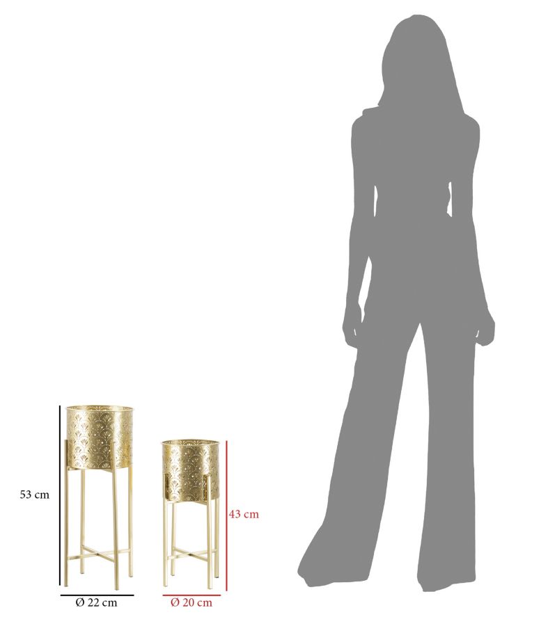 Vase Holder Golvy Set 2Pcs -B- Cm Ø 21X52-19X42