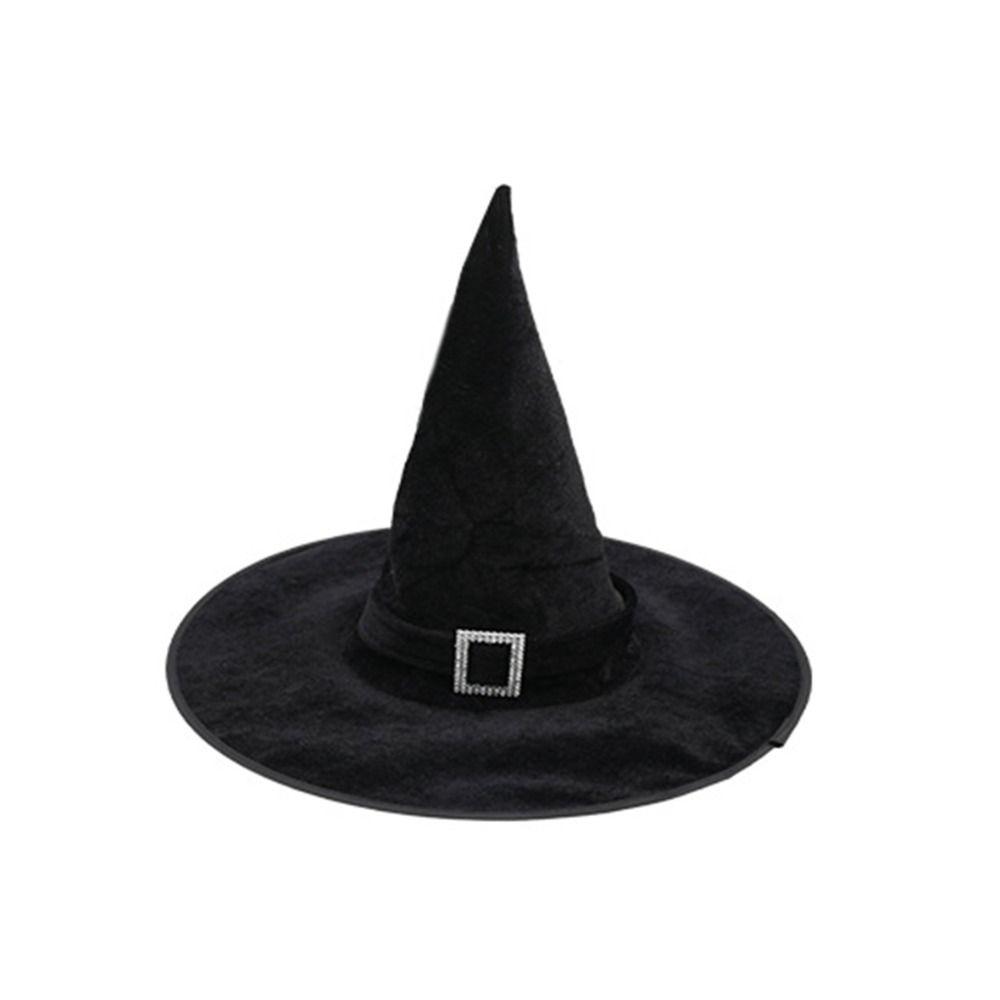 Velvet Halloween Hat Bending Angle Devil Cap Creative Halloween Witch Wizard Hat  Adults