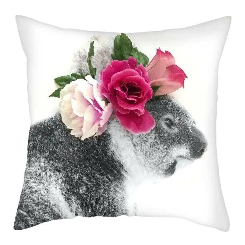 45x45cm Cute Koala Cushion Cover Cartoon Animal  Pillow  Sofa Seat Lumbar     Home Decoration