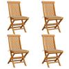 Garden Chairs with Beige Cushions 4 pcs Solid Teak Wood