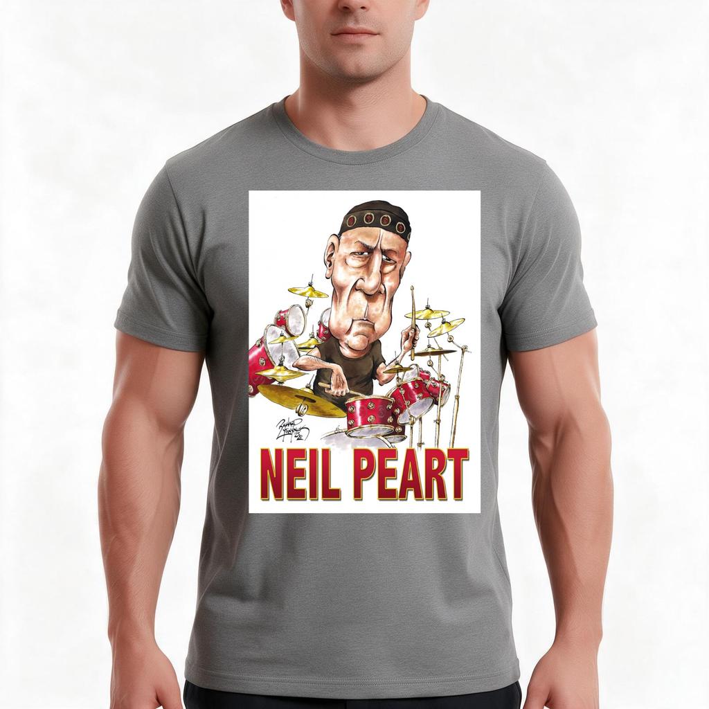 Neil Peart Tshirt Summer Casual Cotton Tee Oversized Streetwear Tops Vintage Graphic Print Loose Fit Short Sleeve